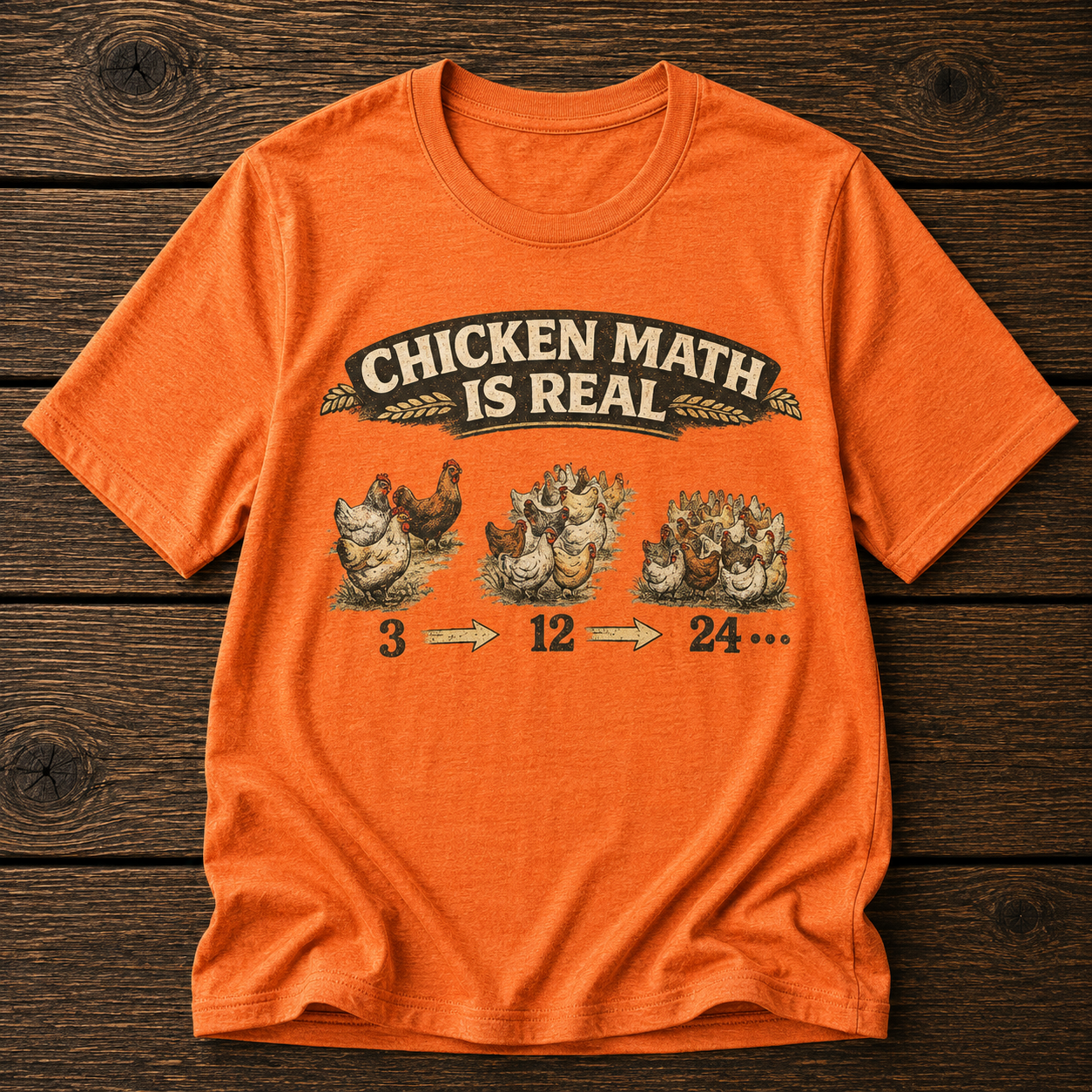 Chicken Math Is Real T-Shirt — Funny Farm Life Tee for Chicken Keepers