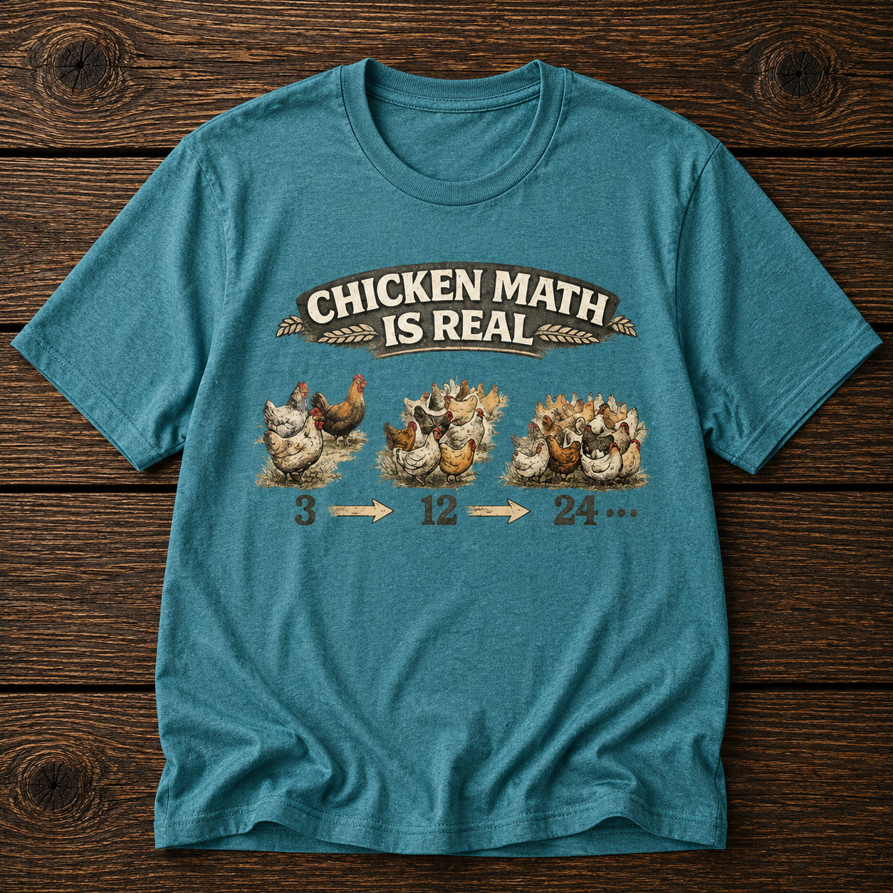 Chicken Math Is Real T-Shirt — Funny Farm Life Tee for Chicken Keepers