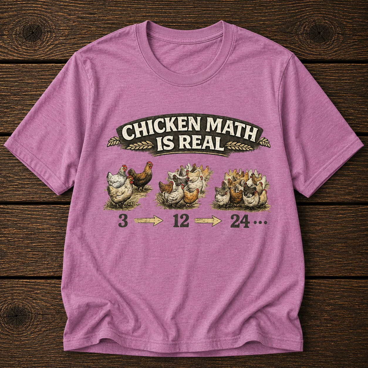 Chicken Math Is Real T-Shirt — Funny Farm Life Tee for Chicken Keepers