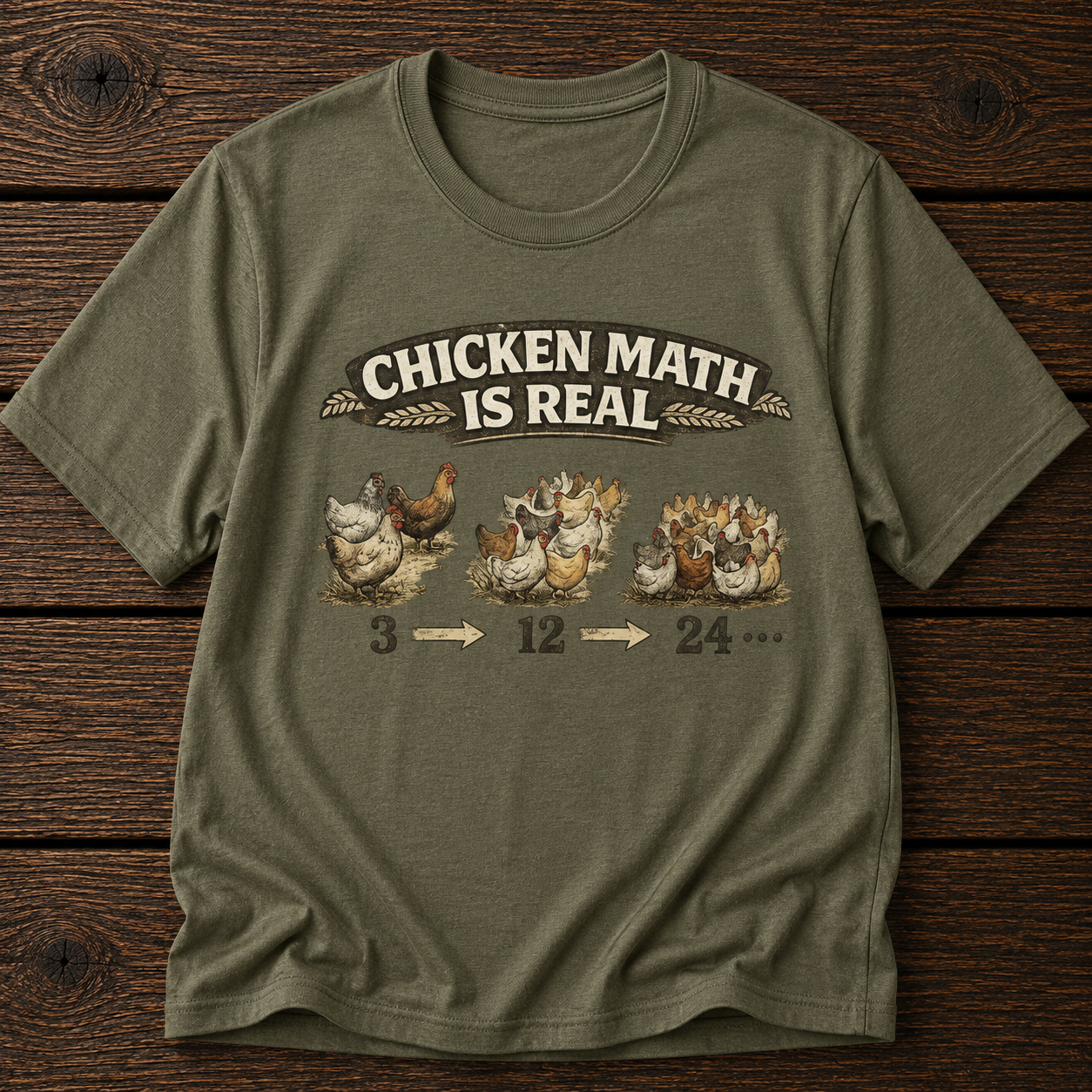 Chicken Math Is Real T-Shirt — Funny Farm Life Tee for Chicken Keepers