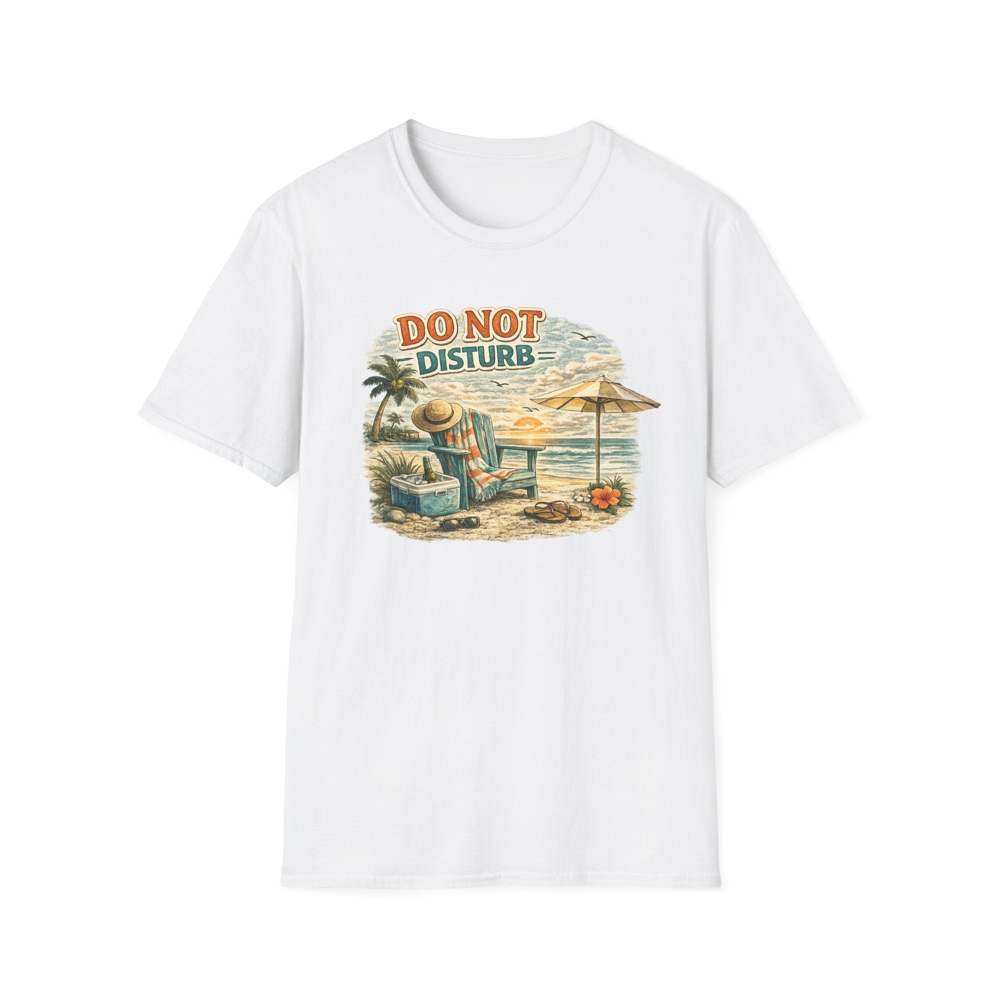 Do Not Disturb Beach T-Shirt — Vintage Sunset Relaxation Tee