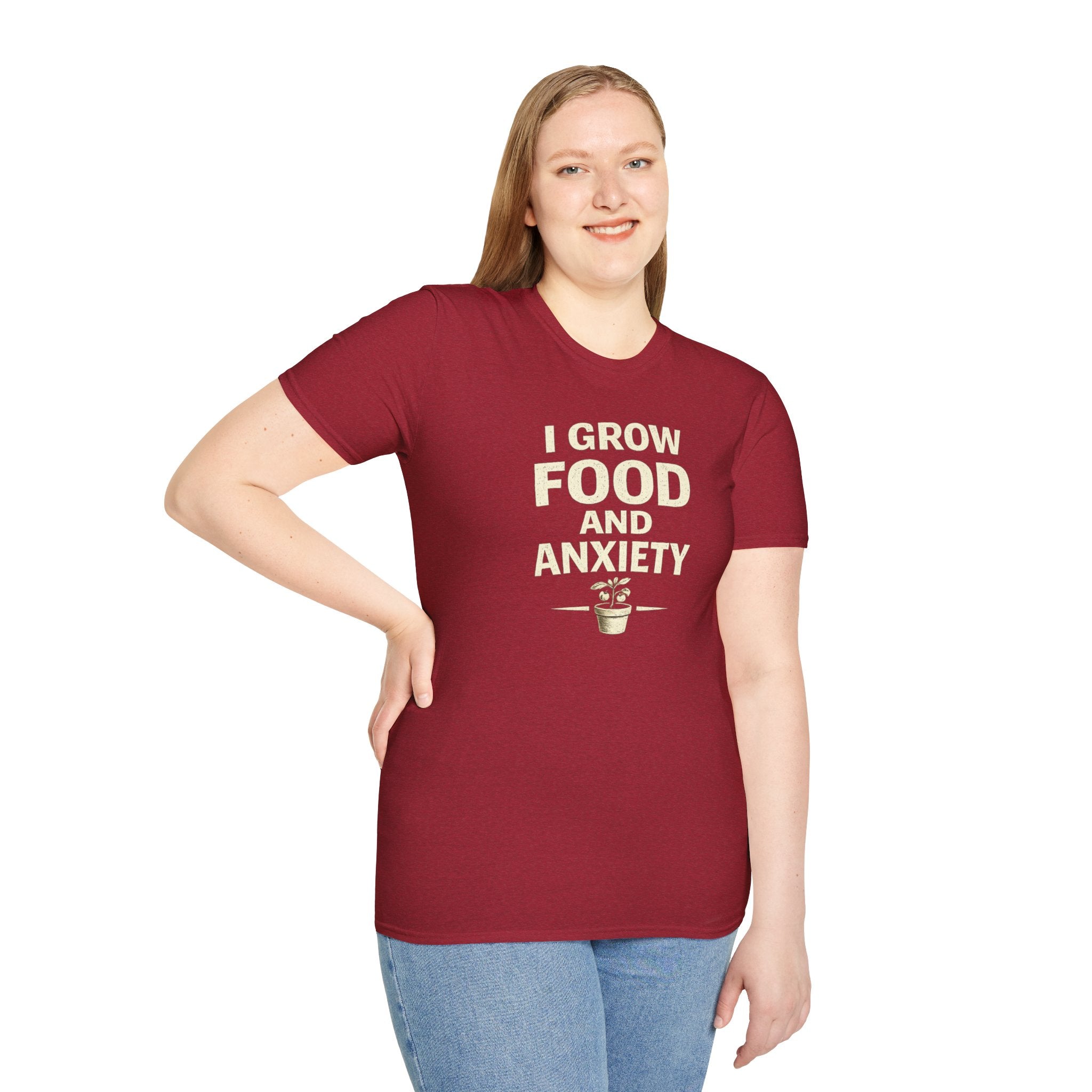 I Grow Food And Anxiety T-Shirt — Funny Gardener Plant Mom Tee