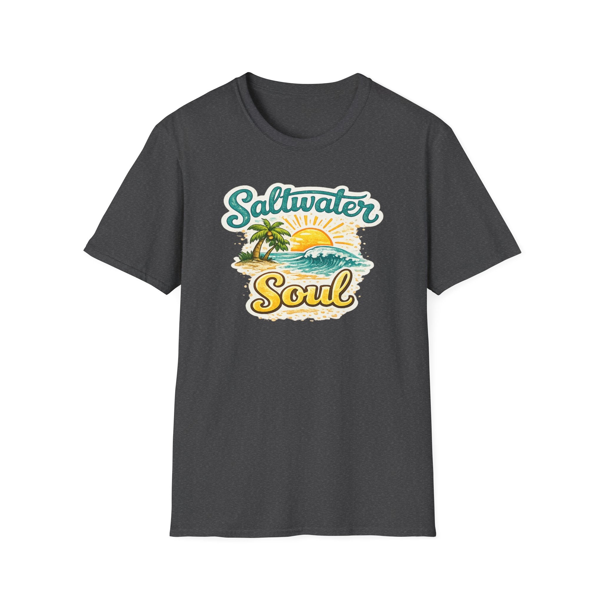 Saltwater Soul T-Shirt — Vintage Beach Sunset Tee for Ocean Lovers