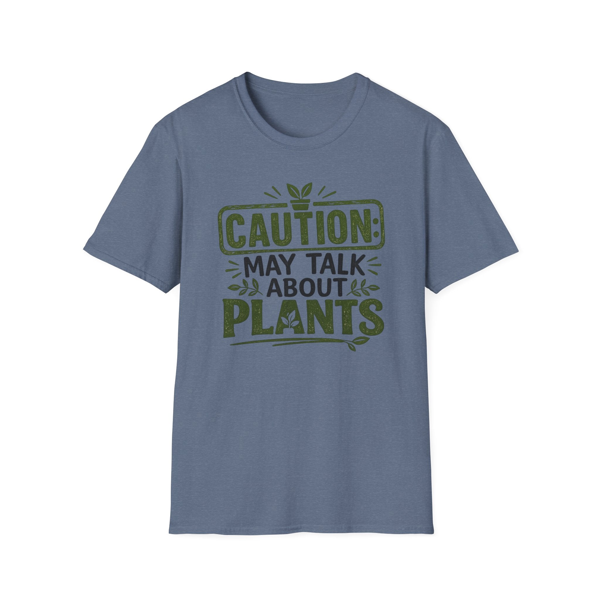 Plant Lover T‑Shirt — "Caution: May Talk About Plants" Botanical Graphic Tee