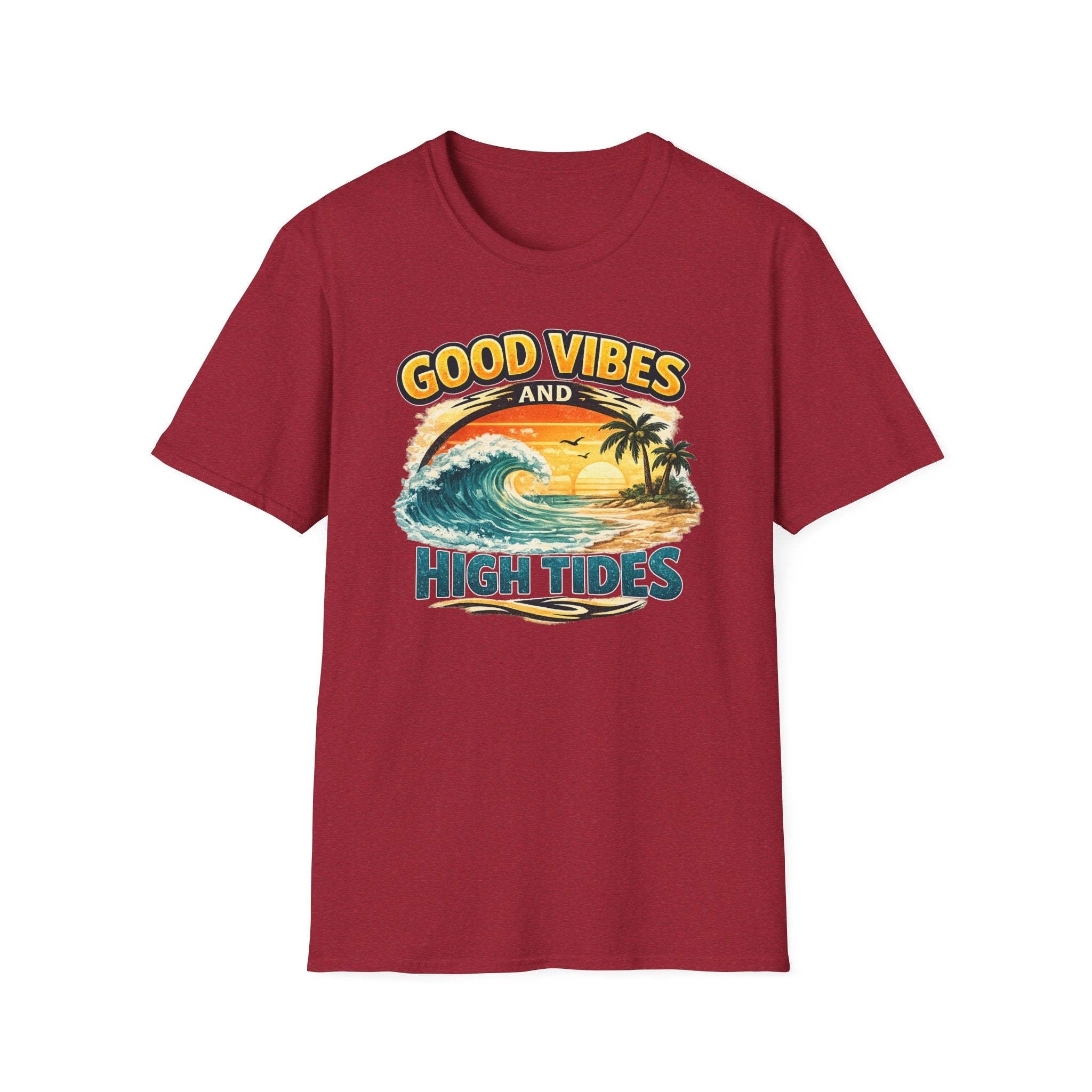 Good Vibes and High Tides T-Shirt — Vintage Beach Surf Tee