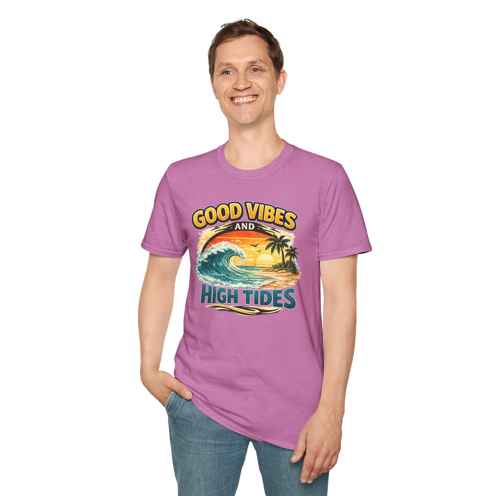 Good Vibes and High Tides T-Shirt — Vintage Beach Surf Tee