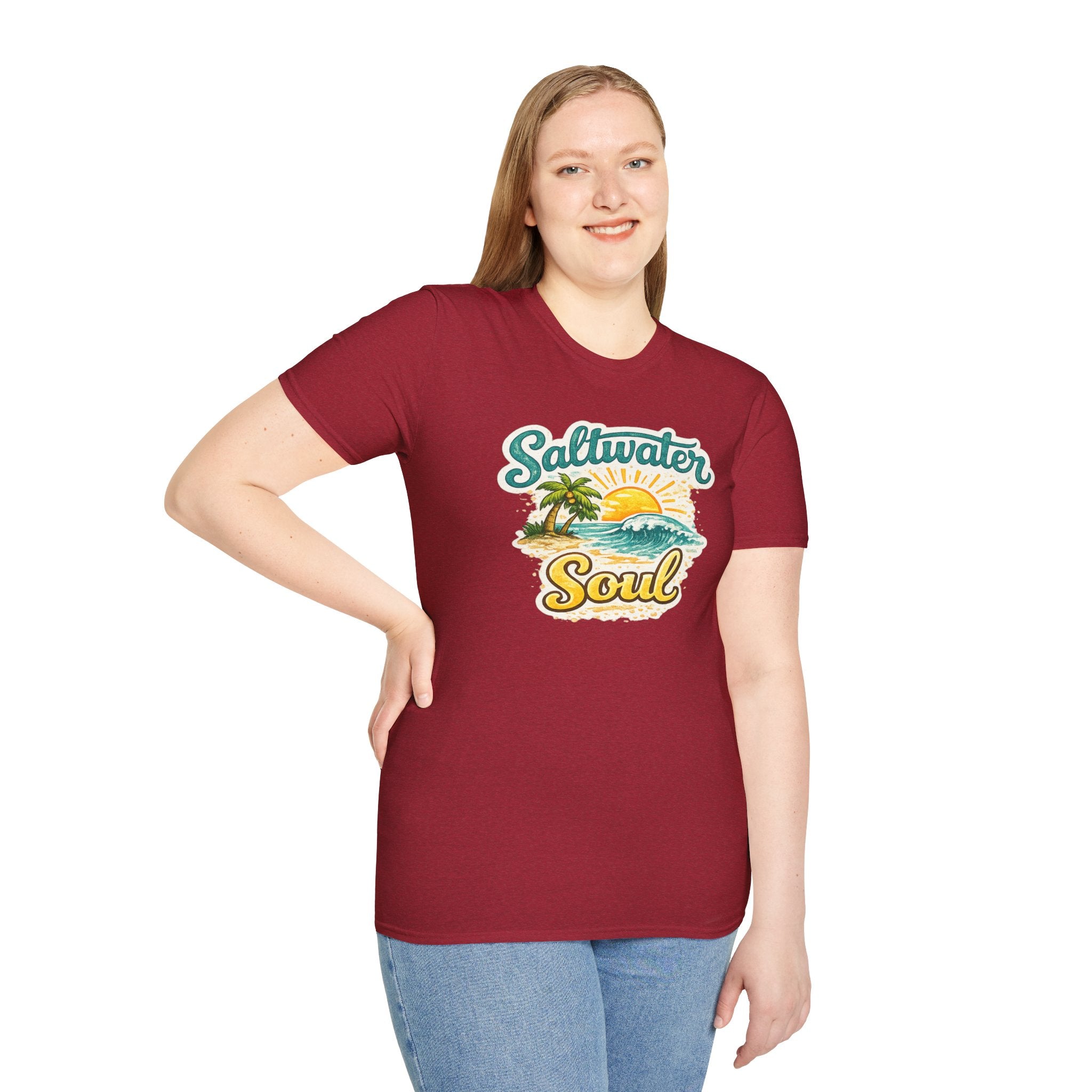 Saltwater Soul T-Shirt — Vintage Beach Sunset Tee for Ocean Lovers