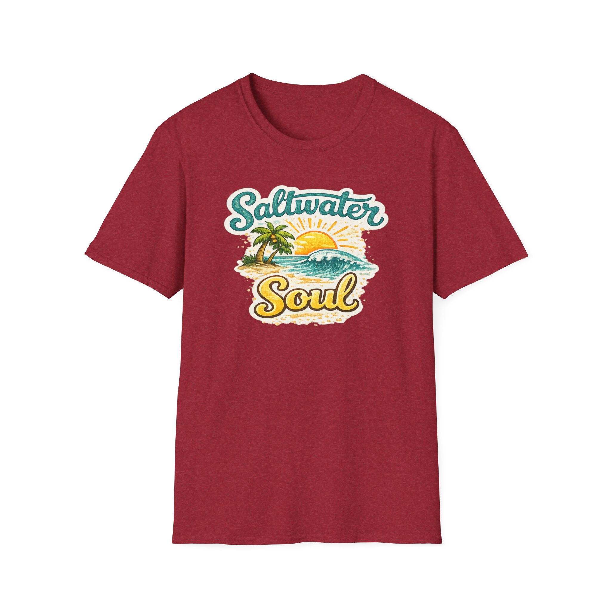 Saltwater Soul T-Shirt — Vintage Beach Sunset Tee for Ocean Lovers
