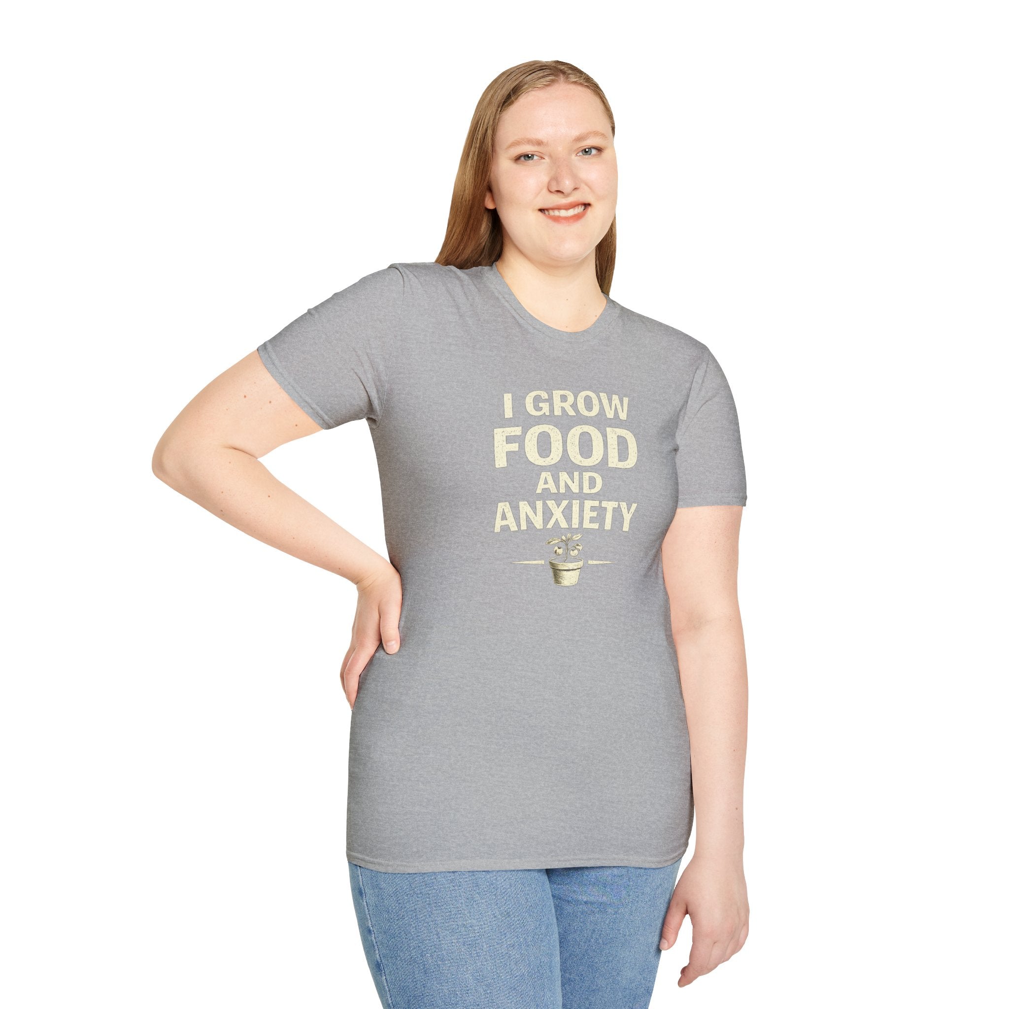 I Grow Food And Anxiety T-Shirt — Funny Gardener Plant Mom Tee