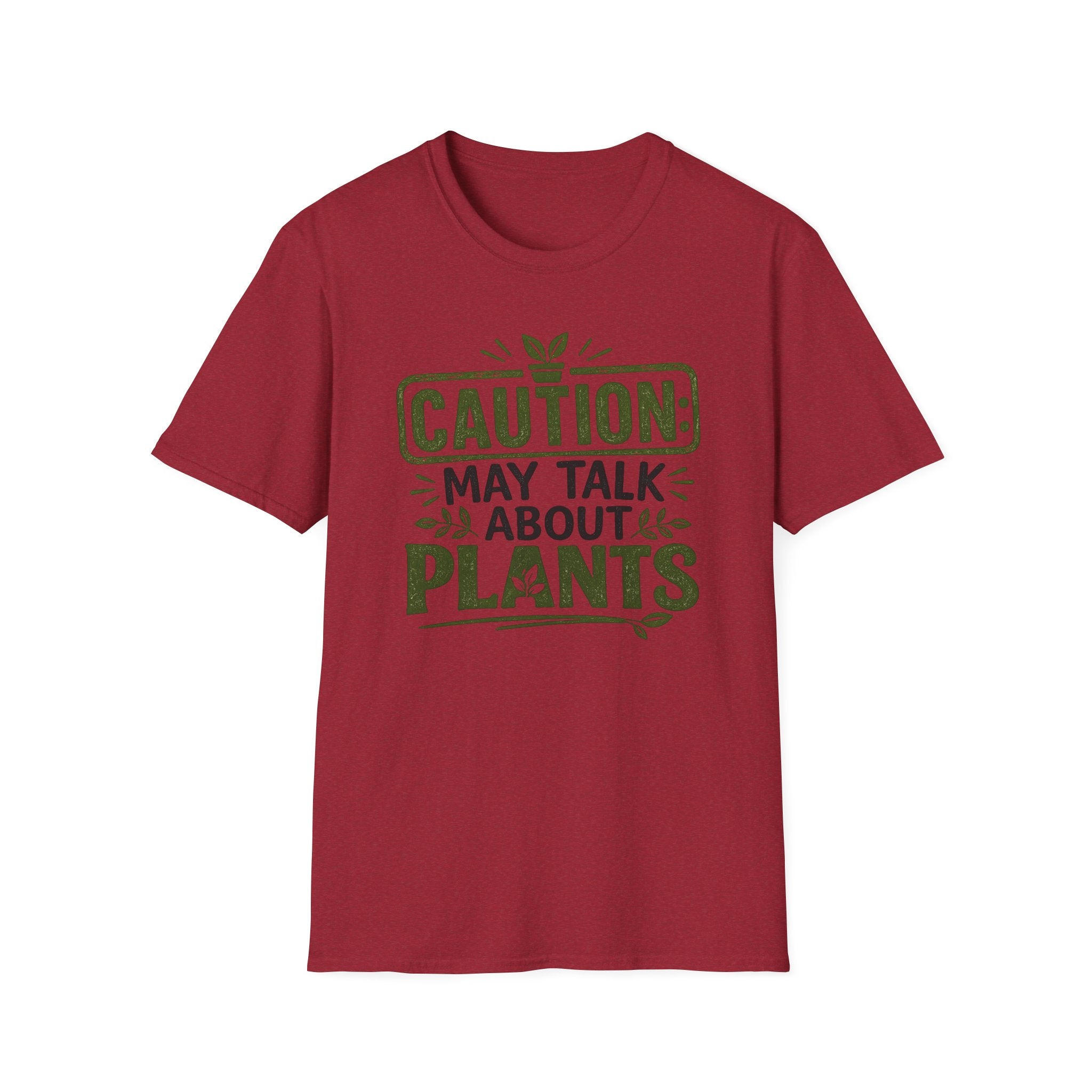 Plant Lover T‑Shirt — "Caution: May Talk About Plants" Botanical Graphic Tee