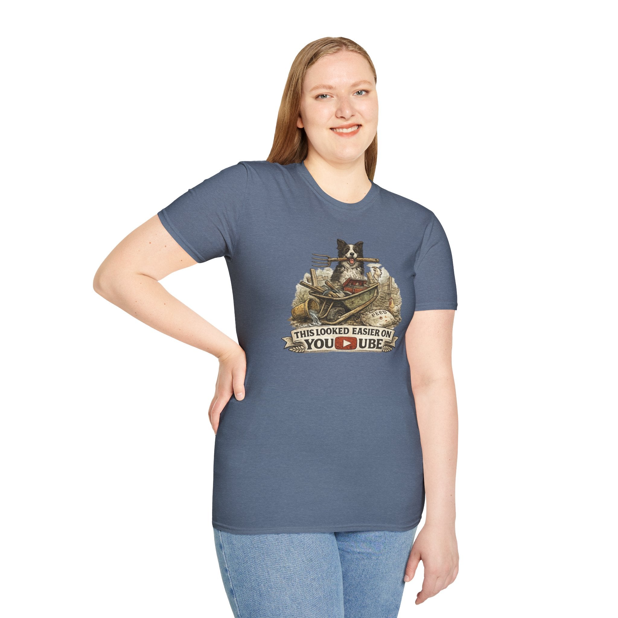 T-Shirt — "This Looked Easier on YouTube" Funny Gardening Dog Tee