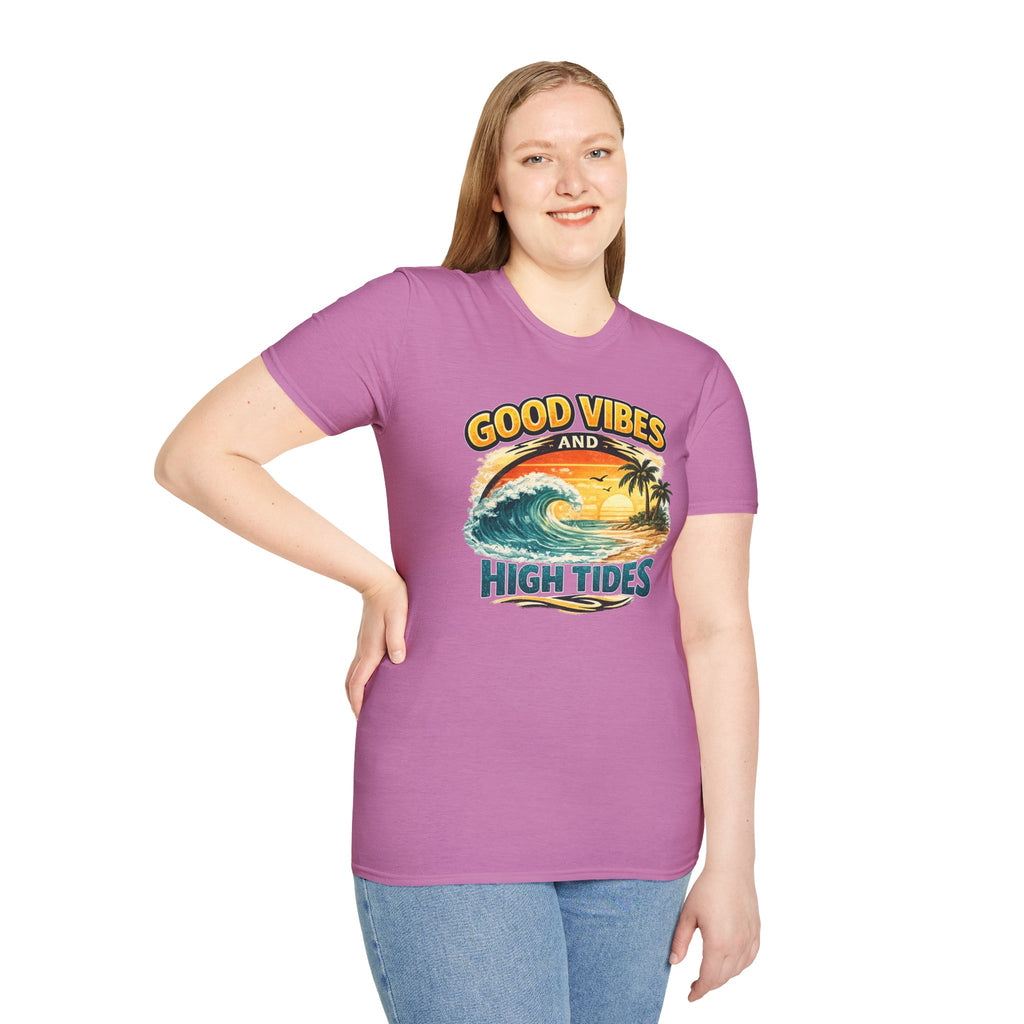 Good Vibes and High Tides T-Shirt — Vintage Beach Surf Tee