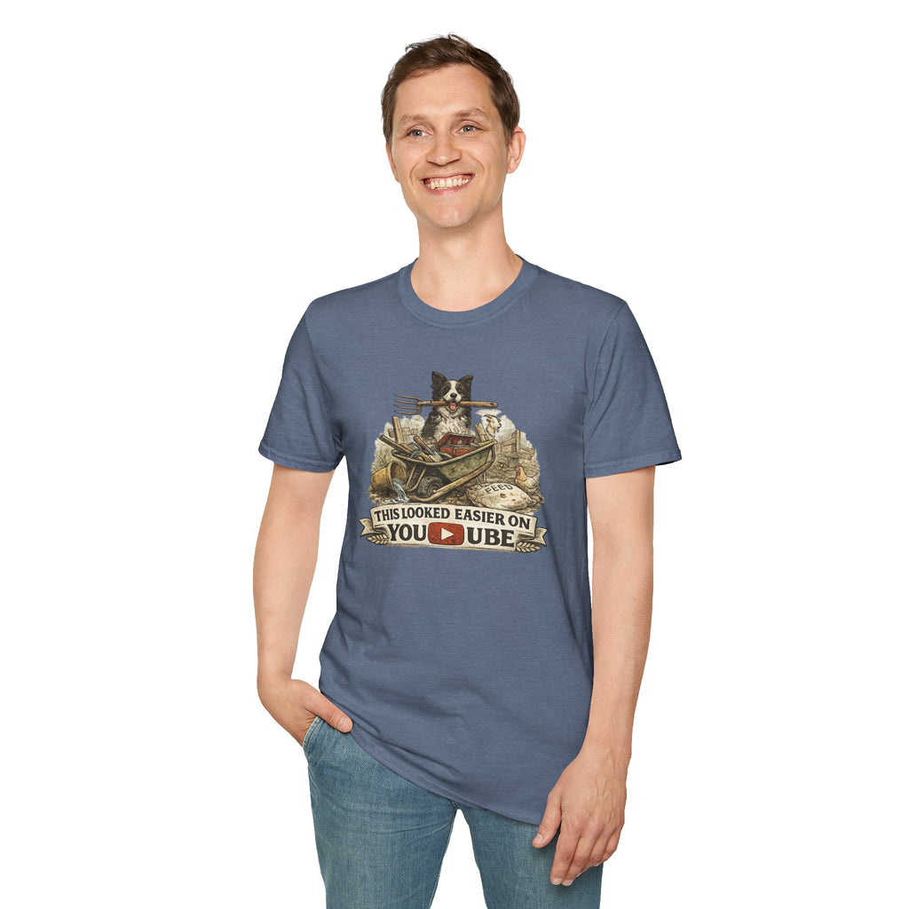 T-Shirt — "This Looked Easier on YouTube" Funny Gardening Dog Tee