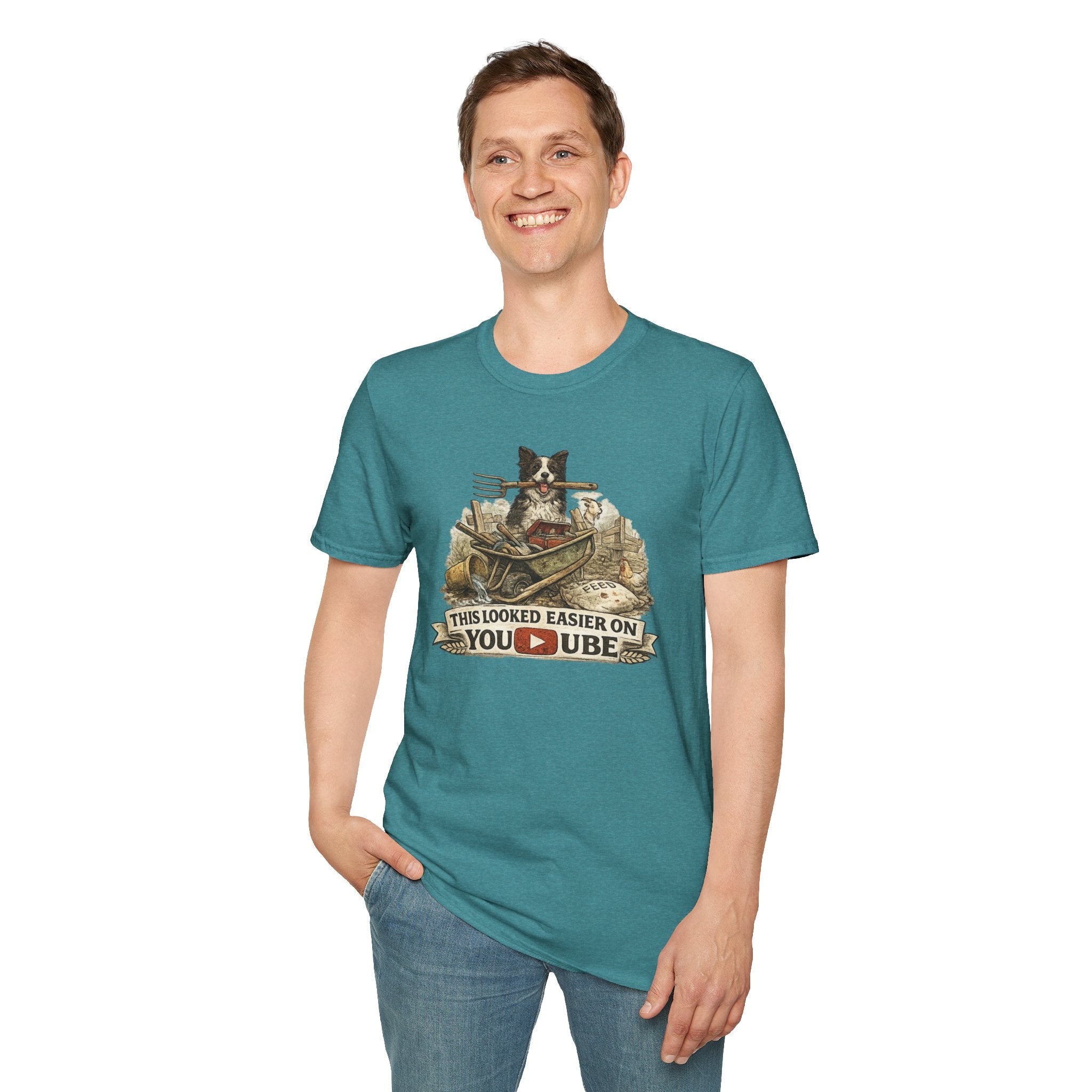T-Shirt — "This Looked Easier on YouTube" Funny Gardening Dog Tee