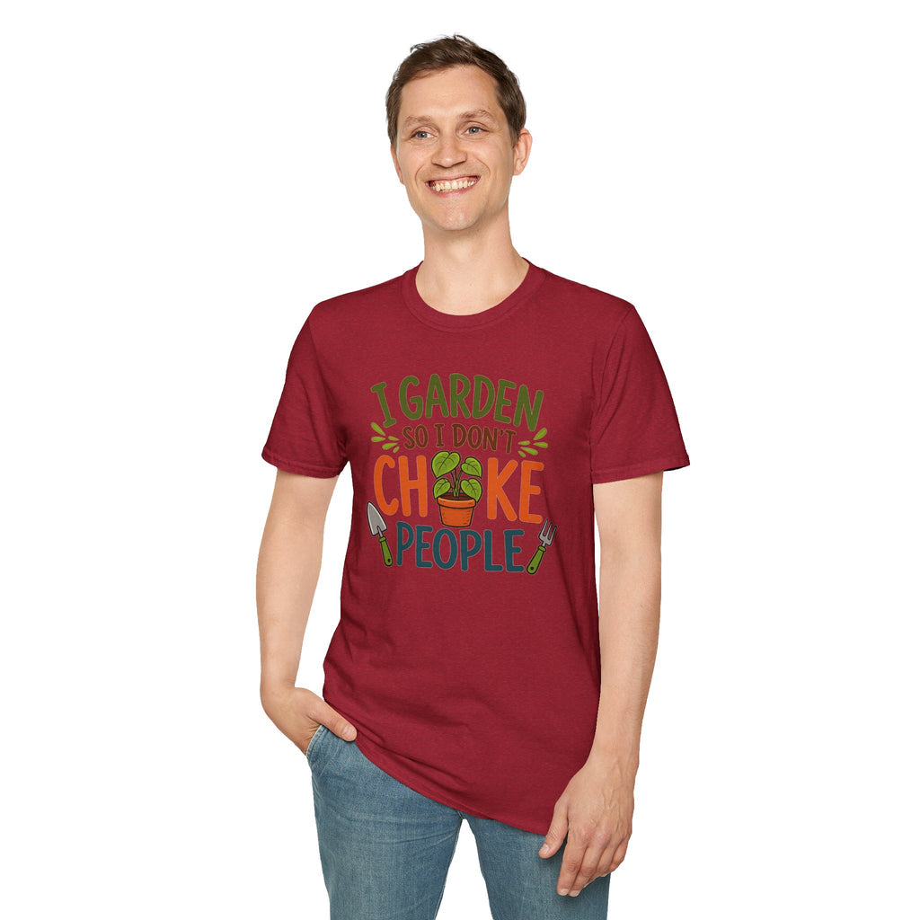 Gardening T-Shirt — "I Garden So I Don’t Choke People" Funny Plant Lover Tee
