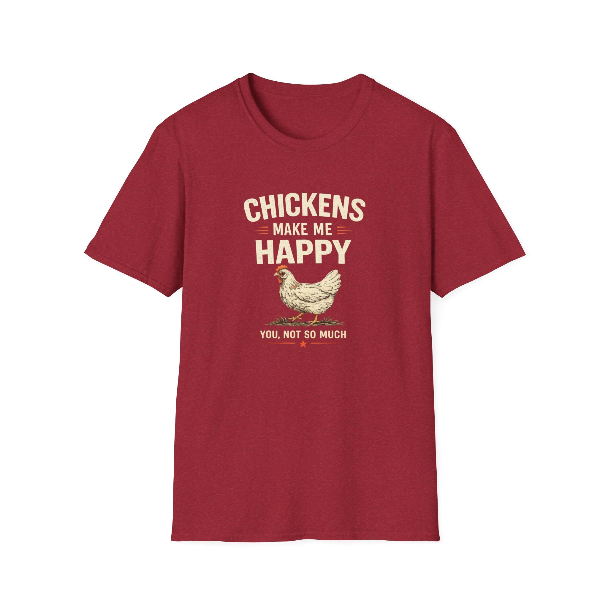 Chickens Make Me Happy T‑Shirt — Funny Chicken Lover Farm Animal Tee