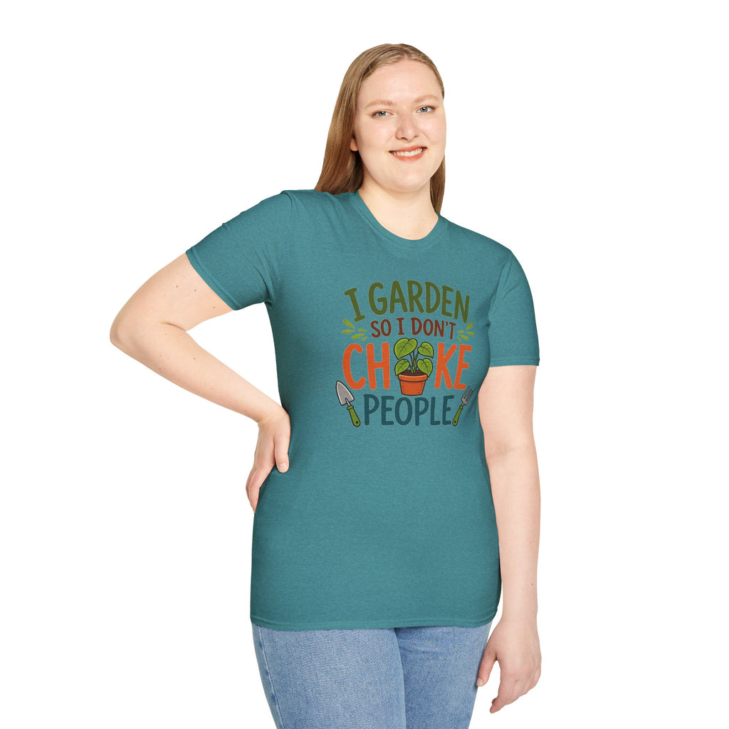 Gardening T-Shirt — "I Garden So I Don’t Choke People" Funny Plant Lover Tee