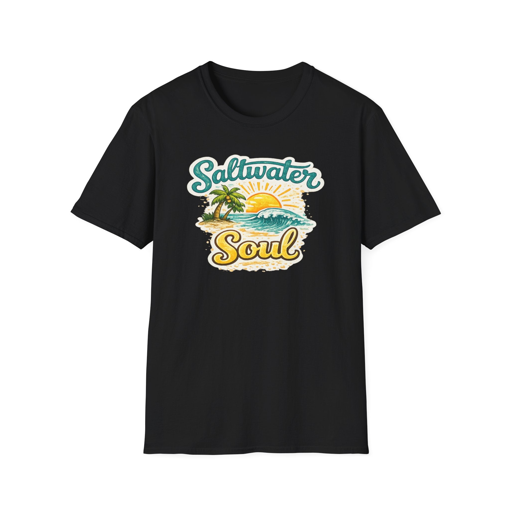 Saltwater Soul T-Shirt — Vintage Beach Sunset Tee for Ocean Lovers