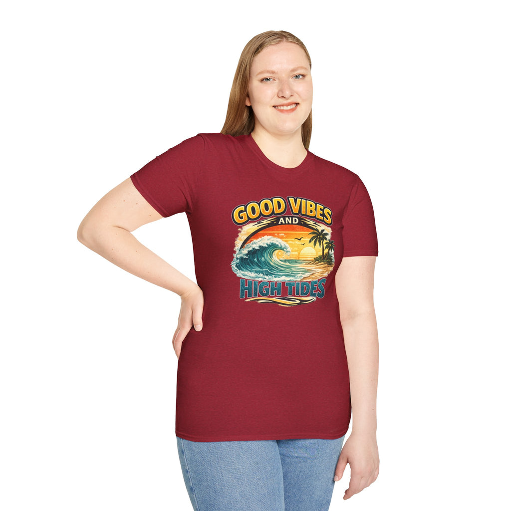 Good Vibes and High Tides T-Shirt — Vintage Beach Surf Tee