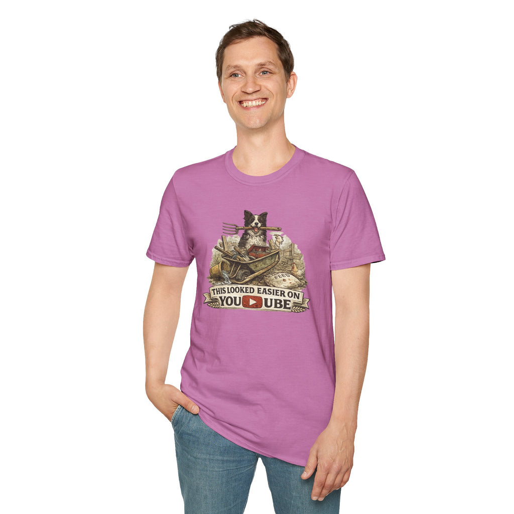 T-Shirt — "This Looked Easier on YouTube" Funny Gardening Dog Tee