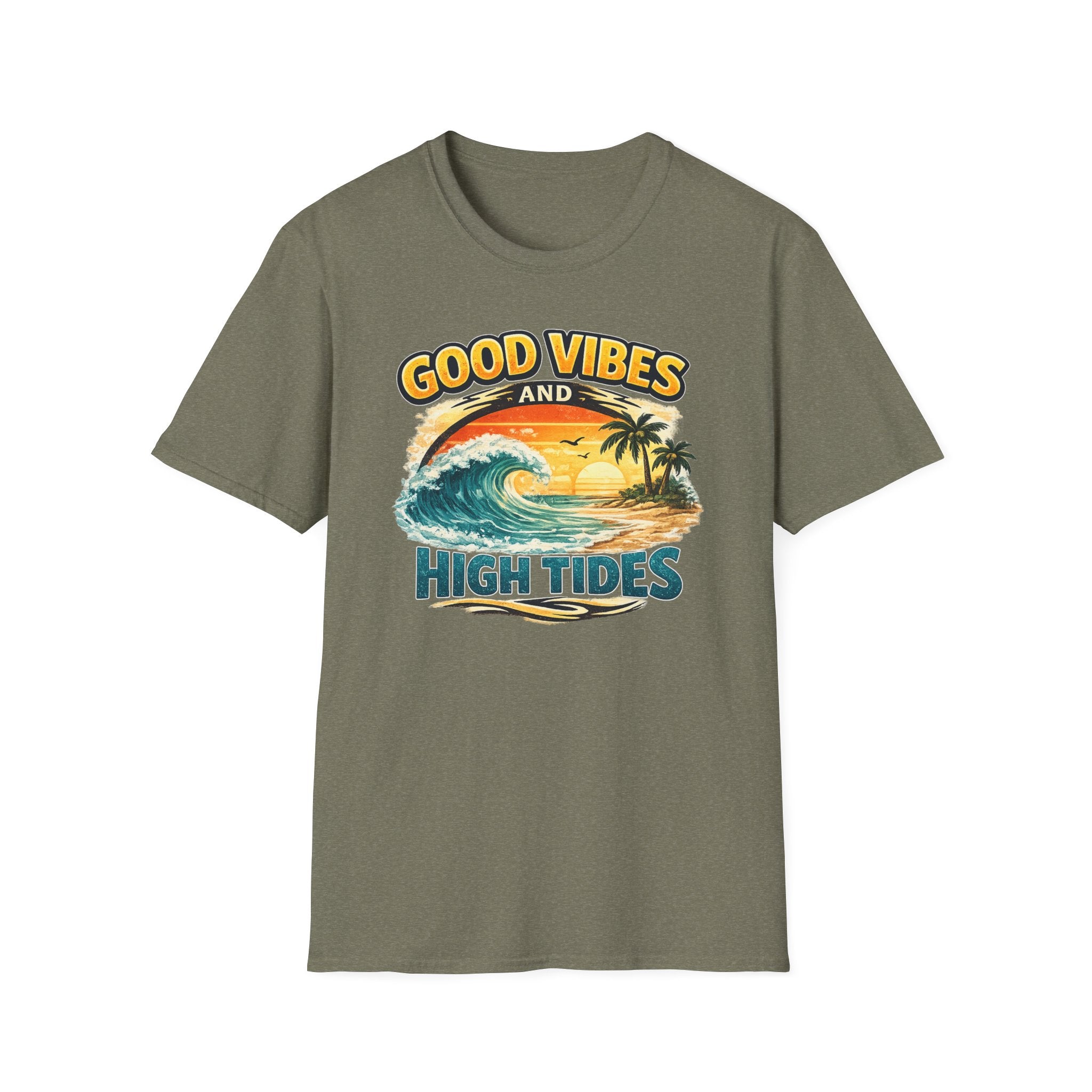Good Vibes and High Tides T-Shirt — Vintage Beach Surf Tee
