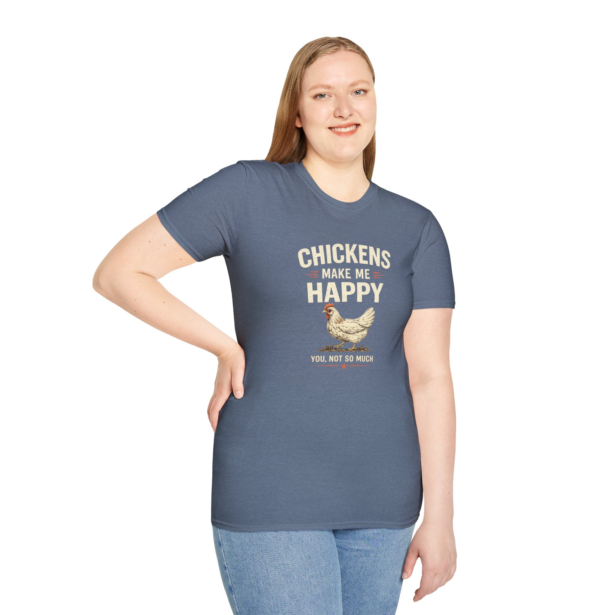 Chickens Make Me Happy T‑Shirt — Funny Chicken Lover Farm Animal Tee