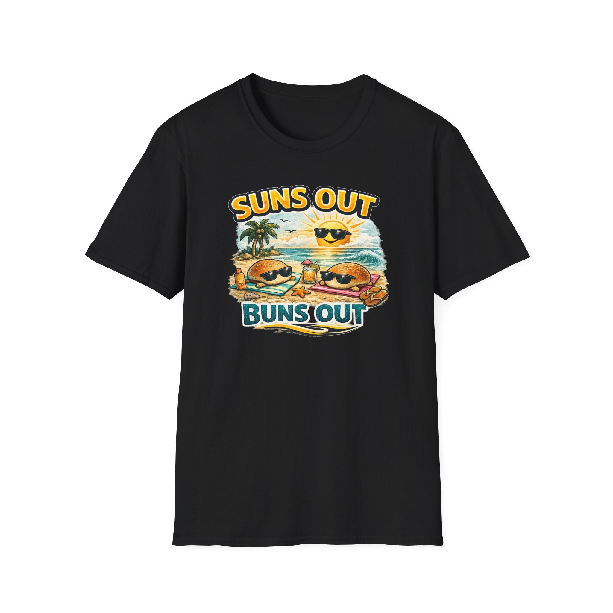 T-Shirt — "Suns Out Buns Out" Beach Vacation Graphic Tee