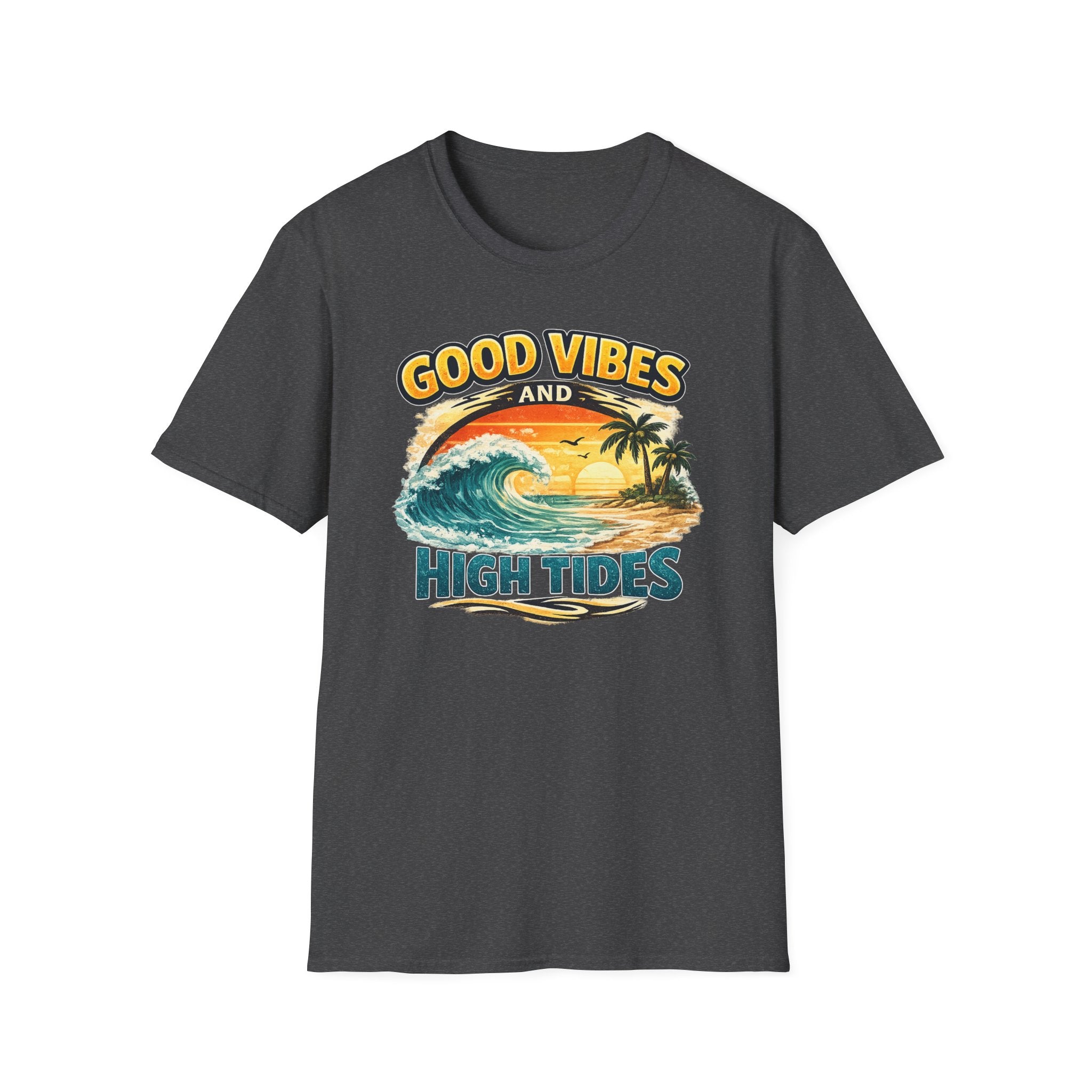 Good Vibes and High Tides T-Shirt — Vintage Beach Surf Tee