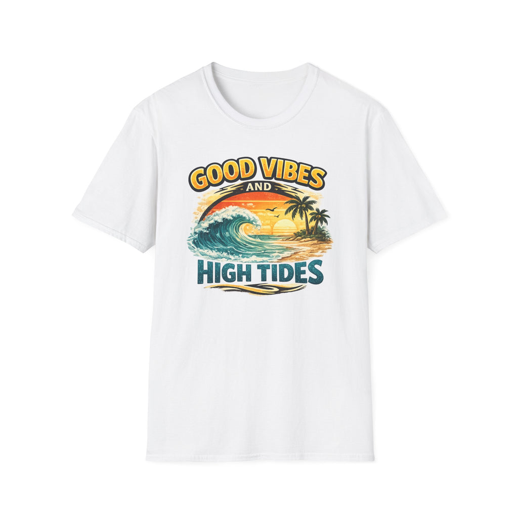 Good Vibes and High Tides T-Shirt — Vintage Beach Surf Tee
