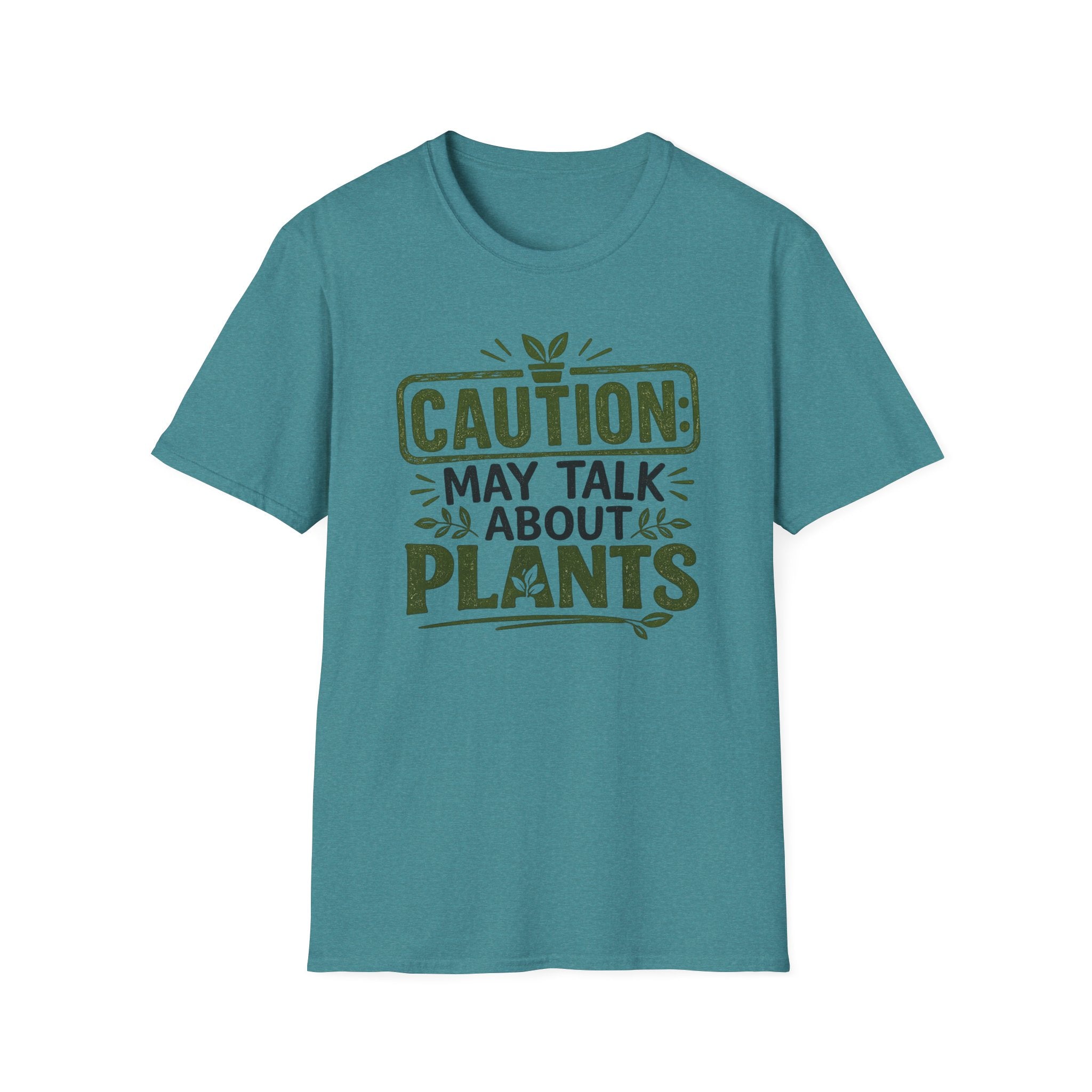 Plant Lover T‑Shirt — "Caution: May Talk About Plants" Botanical Graphic Tee