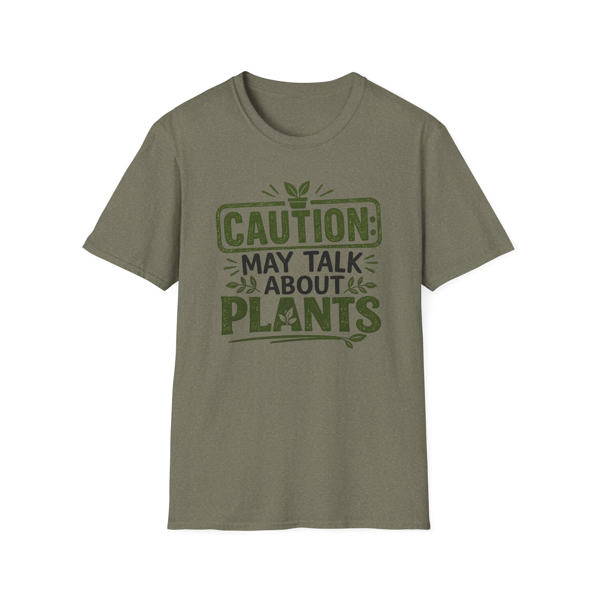 Plant Lover T‑Shirt — "Caution: May Talk About Plants" Botanical Graphic Tee