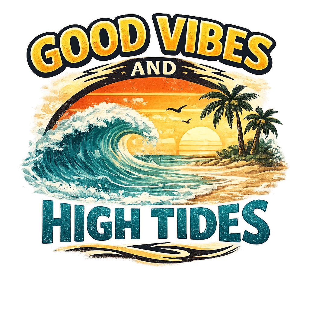 Good Vibes and High Tides Sticker