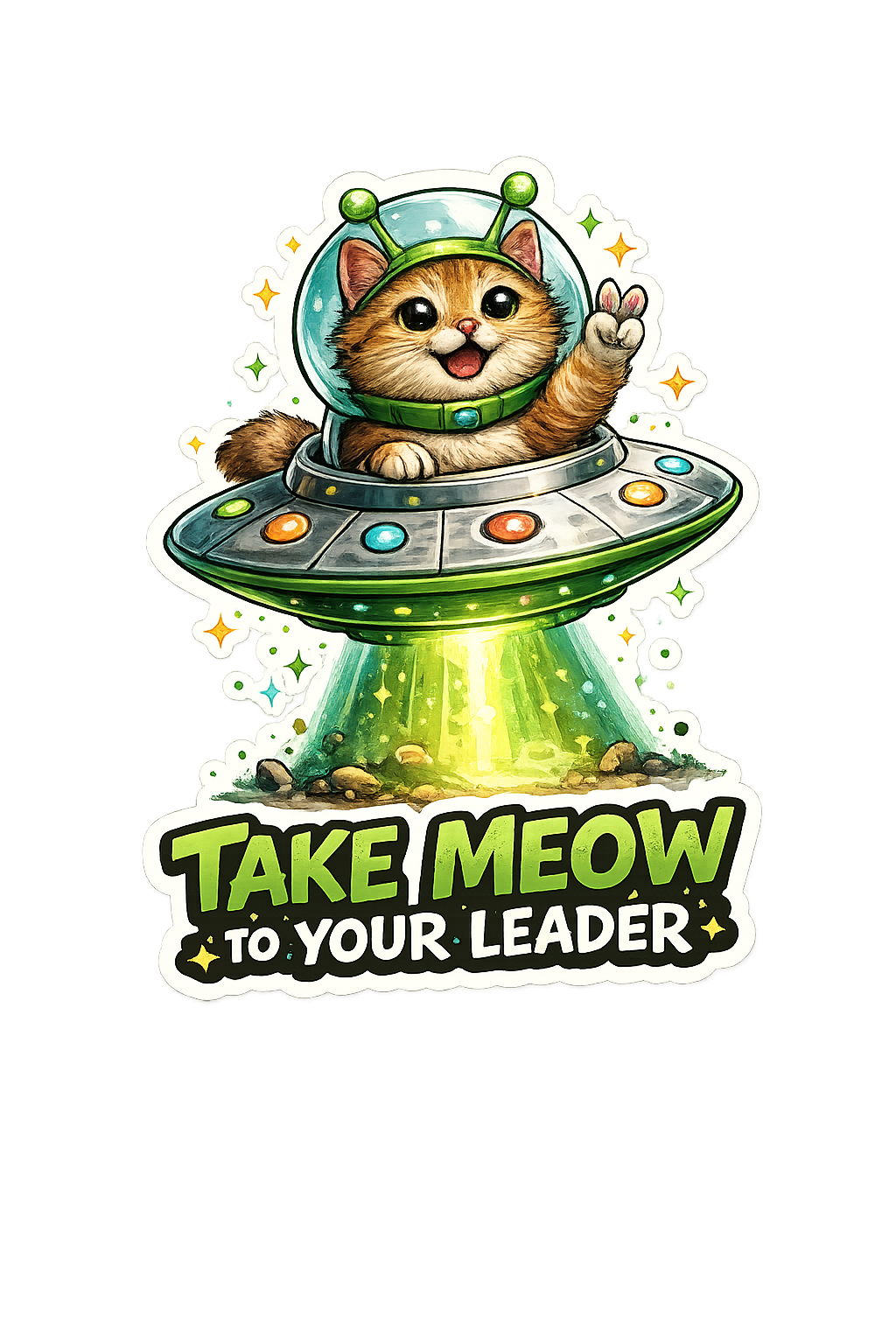 Take Meow To Your Leader Sticker
