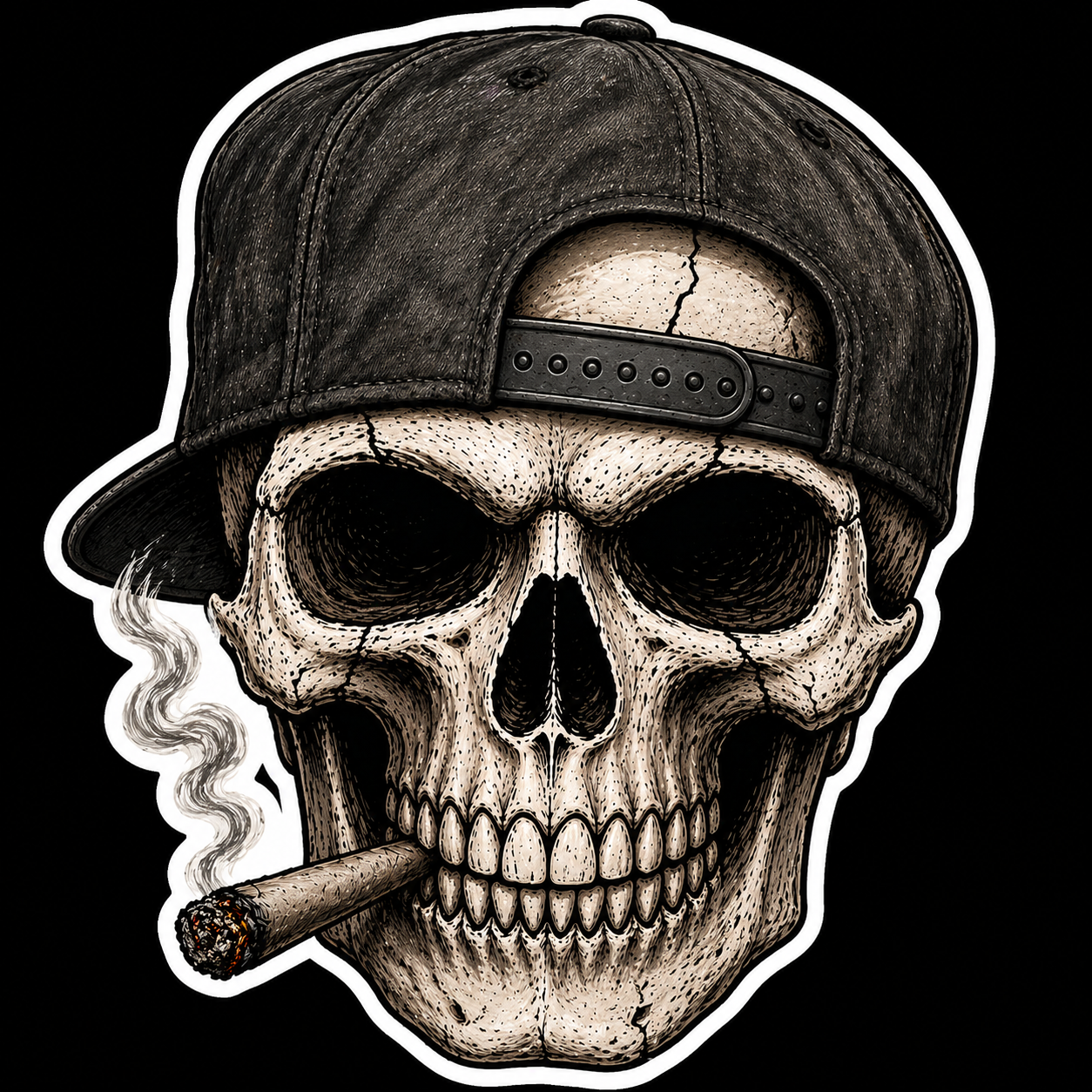 Skull - Backwards Cap