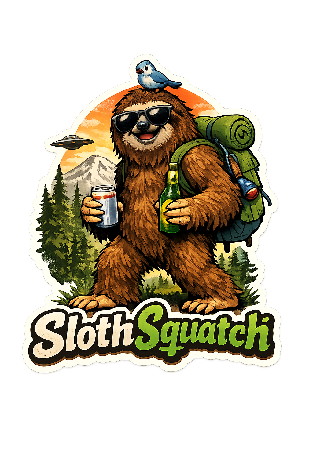 SlothSquatch Funny Sticker